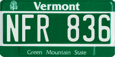 VT license plate NFR836