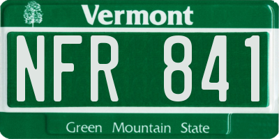 VT license plate NFR841