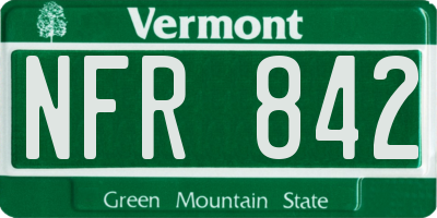 VT license plate NFR842