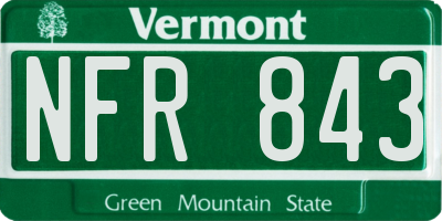 VT license plate NFR843