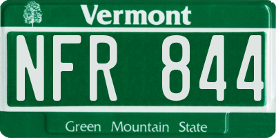 VT license plate NFR844