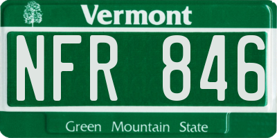 VT license plate NFR846