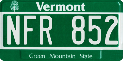 VT license plate NFR852