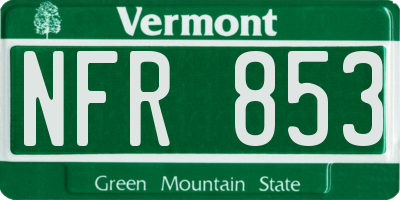 VT license plate NFR853
