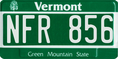 VT license plate NFR856