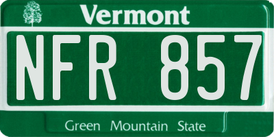 VT license plate NFR857