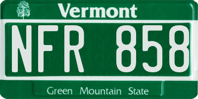VT license plate NFR858