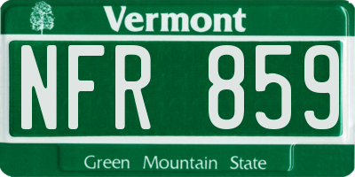 VT license plate NFR859