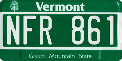 VT license plate NFR861