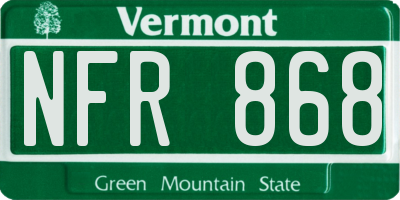 VT license plate NFR868