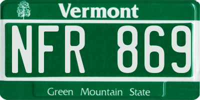VT license plate NFR869