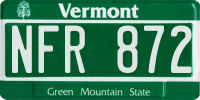 VT license plate NFR872