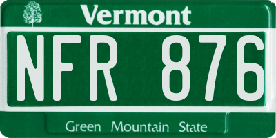 VT license plate NFR876