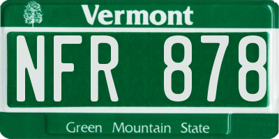 VT license plate NFR878
