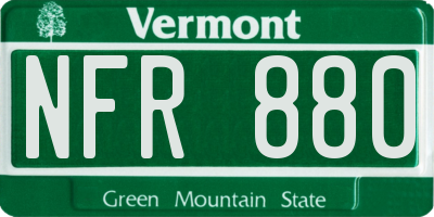 VT license plate NFR880