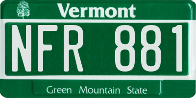 VT license plate NFR881