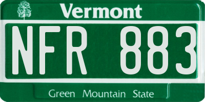 VT license plate NFR883