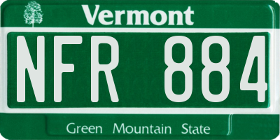 VT license plate NFR884