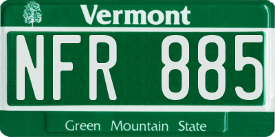 VT license plate NFR885