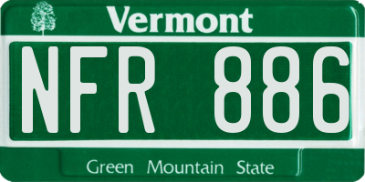 VT license plate NFR886