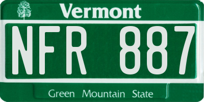 VT license plate NFR887