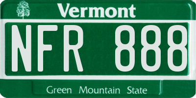 VT license plate NFR888