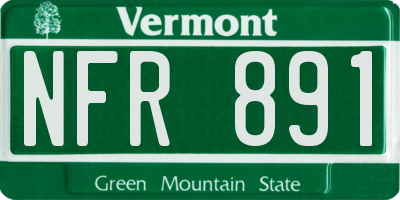 VT license plate NFR891