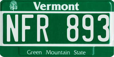 VT license plate NFR893