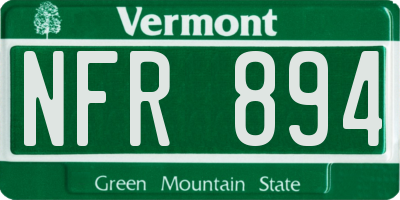 VT license plate NFR894