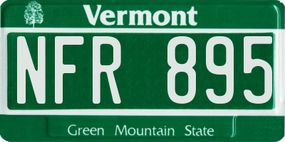 VT license plate NFR895