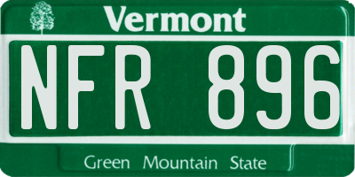 VT license plate NFR896