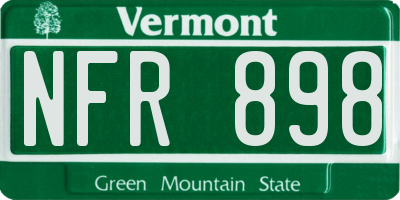 VT license plate NFR898