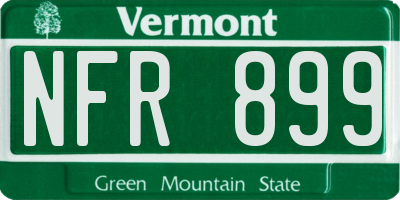 VT license plate NFR899