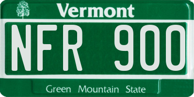 VT license plate NFR900