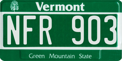 VT license plate NFR903
