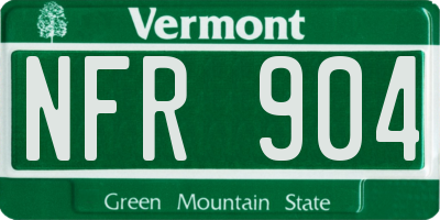 VT license plate NFR904