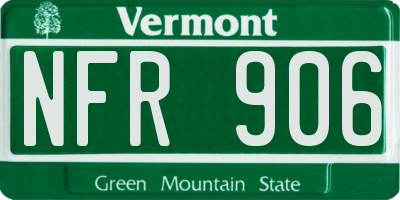 VT license plate NFR906