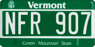VT license plate NFR907