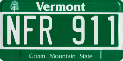 VT license plate NFR911