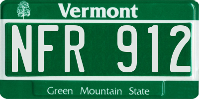 VT license plate NFR912