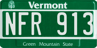 VT license plate NFR913