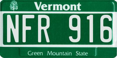 VT license plate NFR916