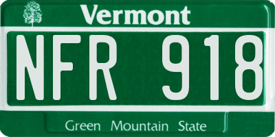 VT license plate NFR918