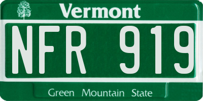 VT license plate NFR919