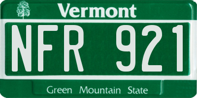 VT license plate NFR921