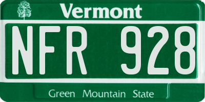 VT license plate NFR928