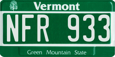 VT license plate NFR933