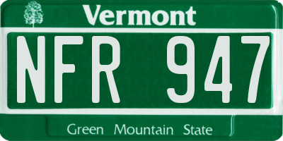 VT license plate NFR947