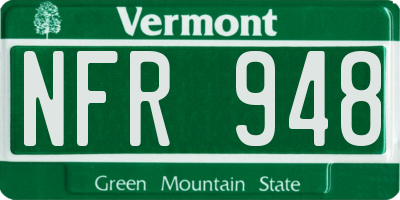 VT license plate NFR948