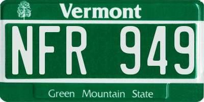 VT license plate NFR949